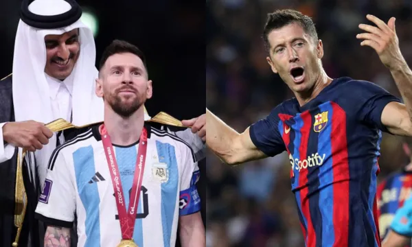 While Lionel Messi was given a cape in Qatar, here's what they did to Lewandowski after winning the Spanish Supercup