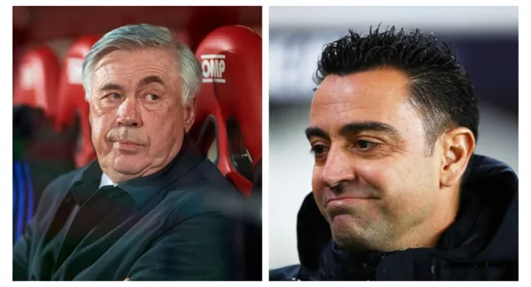 Xavi Hernandez and Carlo Ancelotti