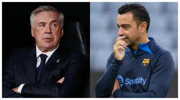 Xavi Hernandez and Carlo Ancelotti