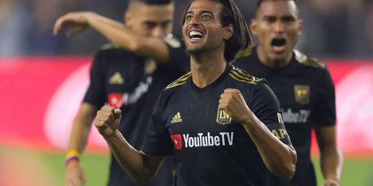 Carlos Vela with the LAFC jersey.