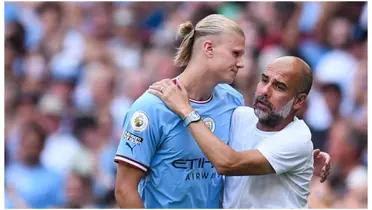 Erling Haaland and Pep Guardiola