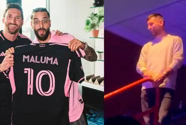 Lionel Messi met Maluma in Miami.