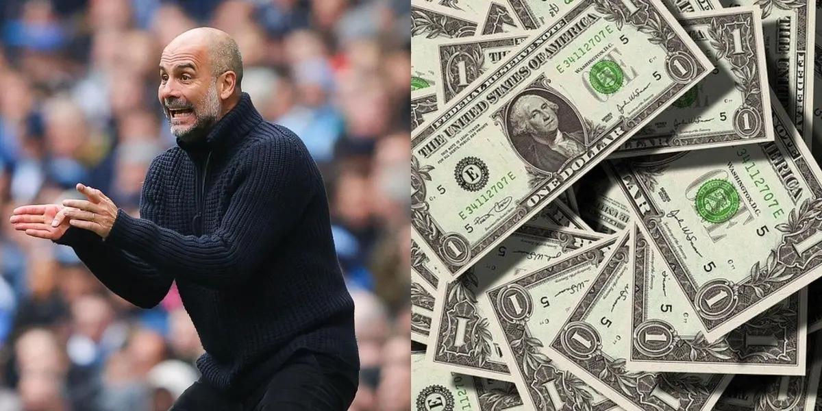 How much money does Pep Guardiola earn as Manchester City's coach?