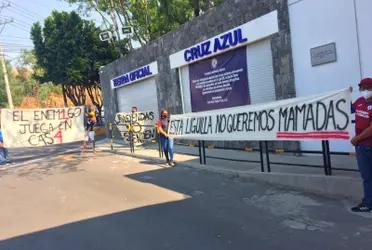 A group of fans displayed offending posters