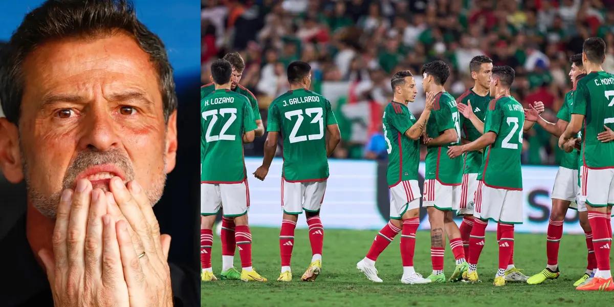 A player from the Mexican team facilitates the work of the coach of the selected team. He'll give up the Tri.