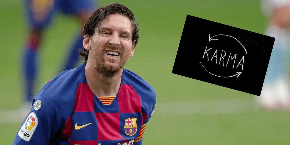 A player who once belittled Lionel Messi is now paying karma.