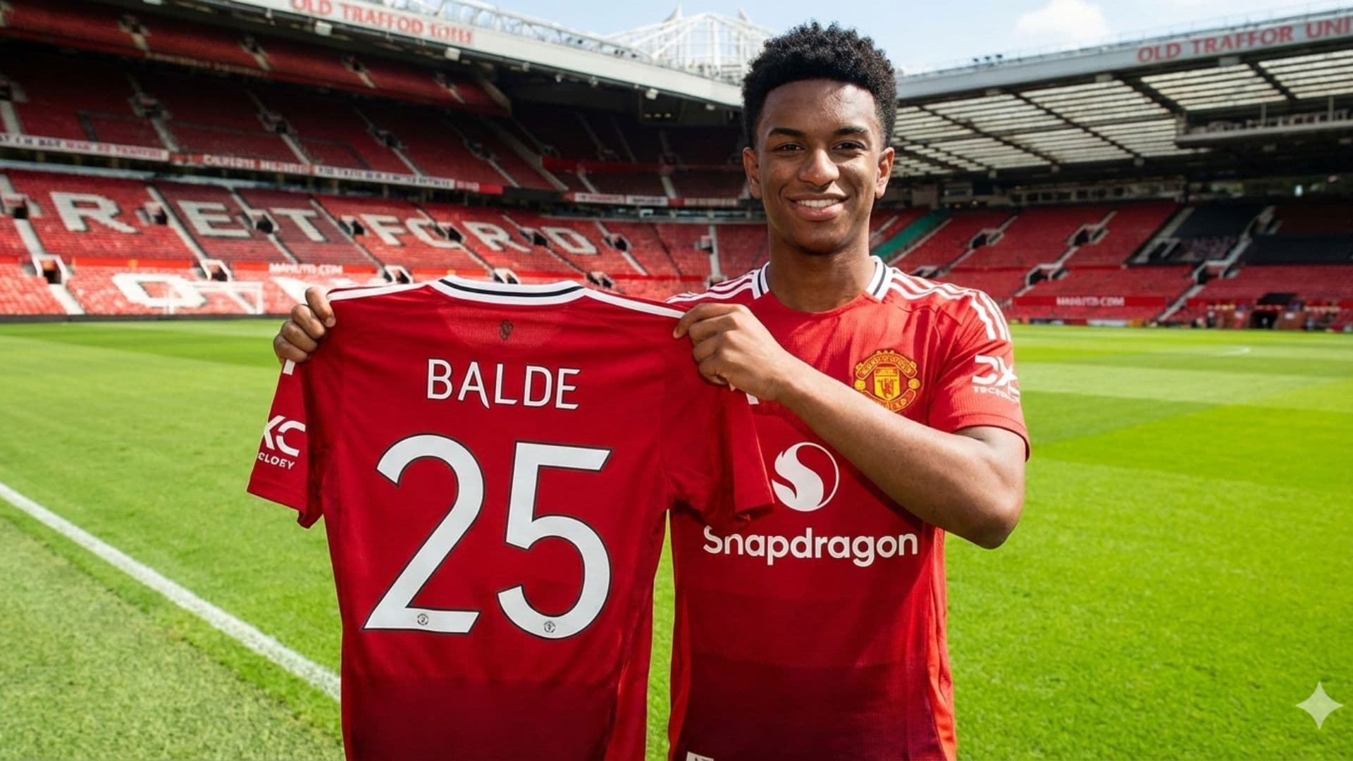 Alejandro Balde would be an option to strengthen the left side of Manchester United - Picture created by AI
