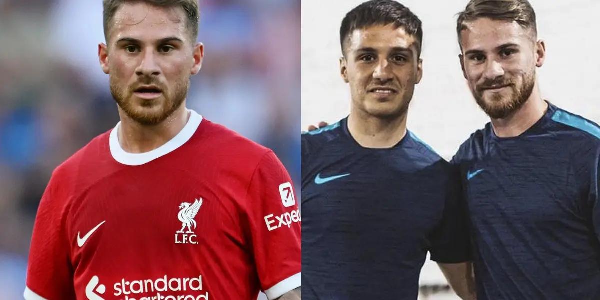 Alexis Mac Allister's reaction to seeing his brother