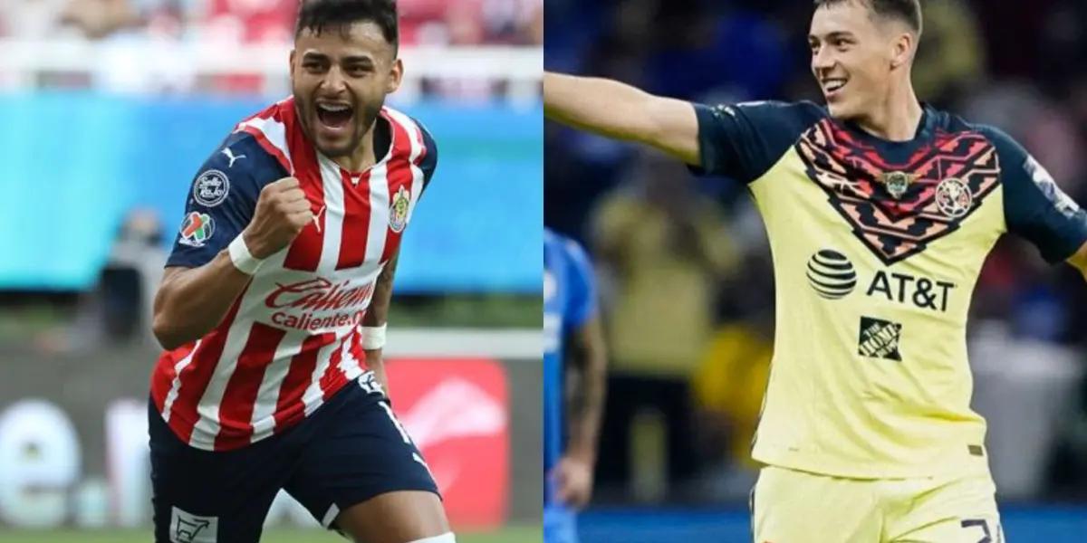 Alexis Vega with the Chivas de Guadalajara jersey.