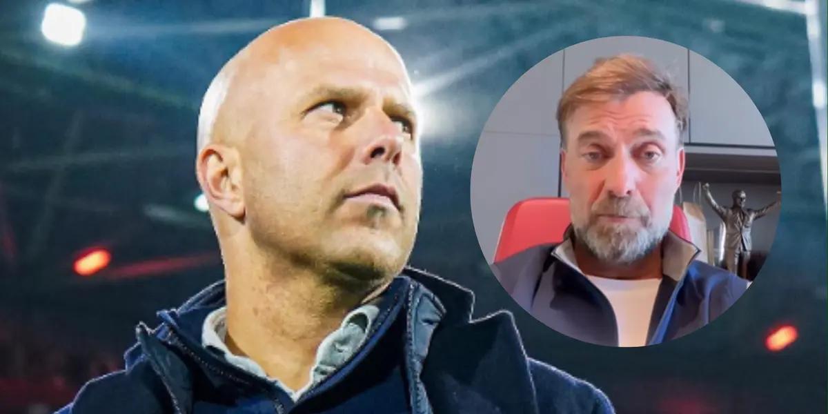 Arne Slot y Jürgen Klopp. Foto: redes de Arne Slot y Jürgen Klopp.