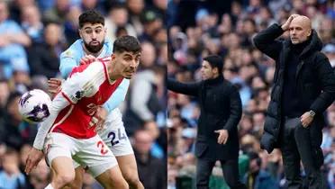 Arsenal and Manchester City battle in a 0-0 draw at the Etihad Stadium.
