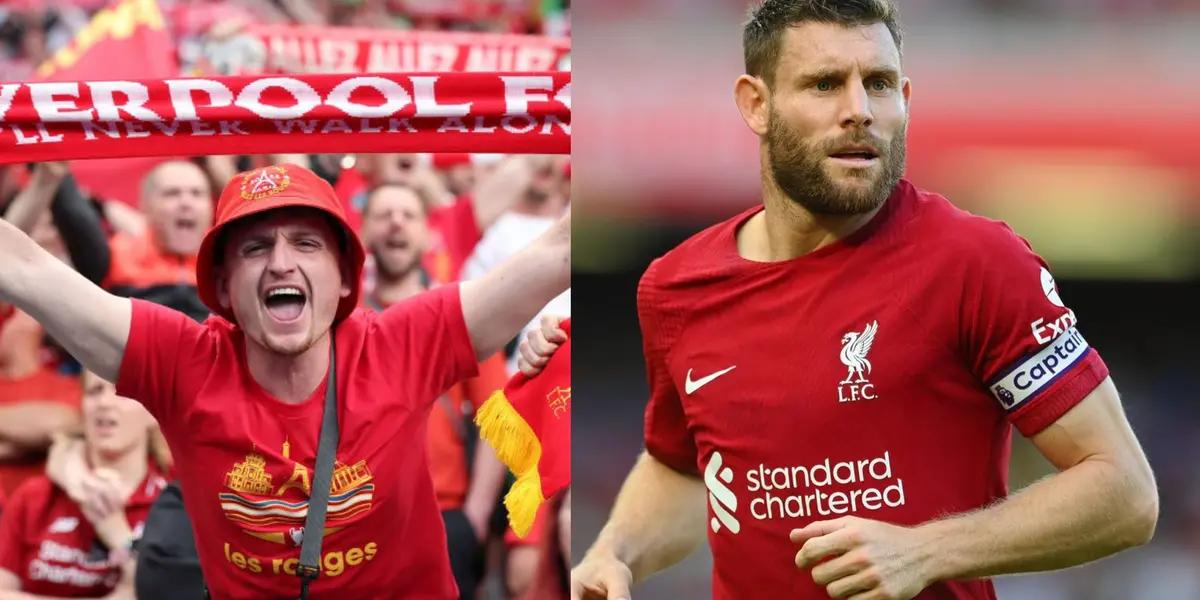 As it is confirmed that James Milner will no longer be at Liverpool FC, this was the fans' reaction at the player's last game