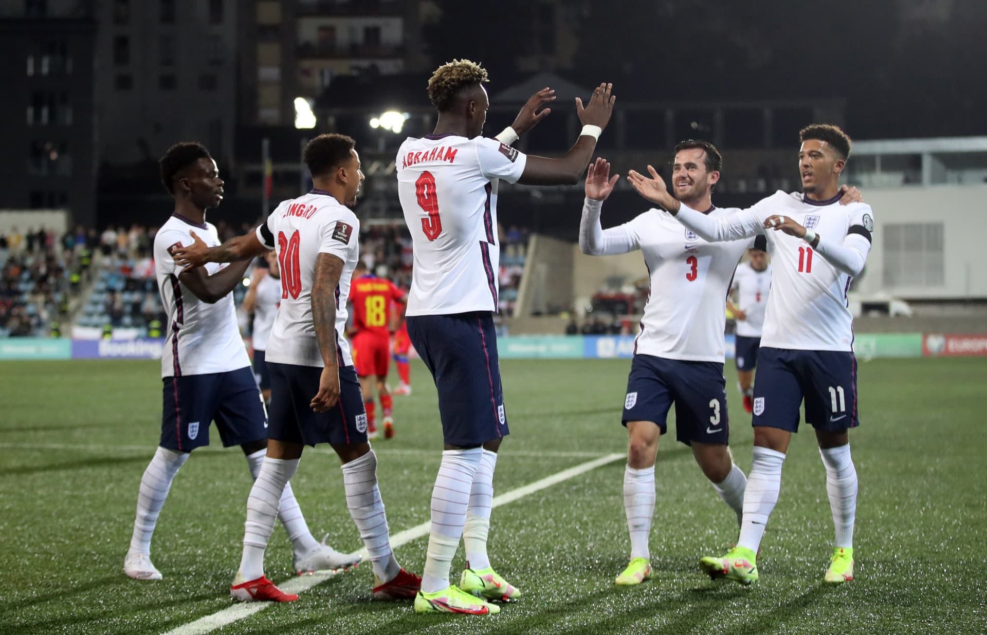 At the Estadi Nacional d'Andorra, Tammy Abraham will lead the line for England against Andorra. The first time the Roma striker has started an England match since November 2017.