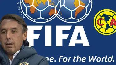 Azcárraga con la FIFA y el escudo de América/FOTO: Código San Luis