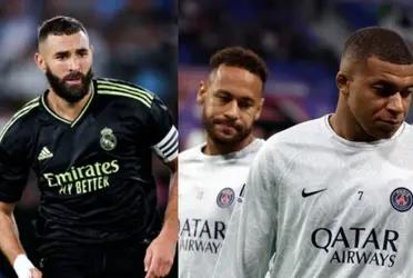 Before the Real Madrid game, this was the message Benzema received that Neymar, Mbappe and Messi did not lik