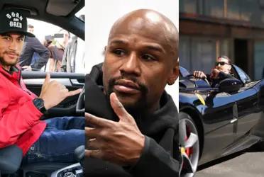 Both the boxer and the footballers are lovers of cars and show them off at all times