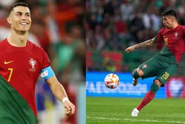 Cancelo was close to score the 1-0, but Cristiano Ronaldo stole it.