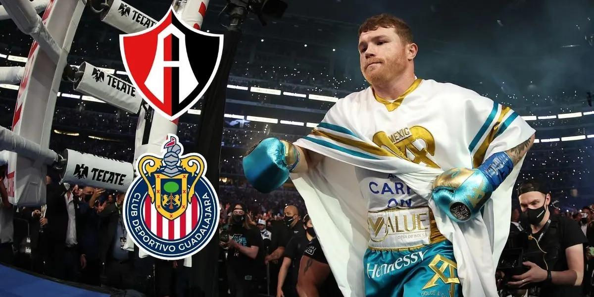Canelo was seen supporting Atlas in the Clausura 2022 final.