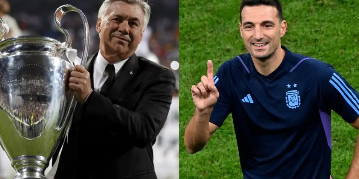 Carlo Ancelotti and Lionel Scaloni. PHOTO: TUDN