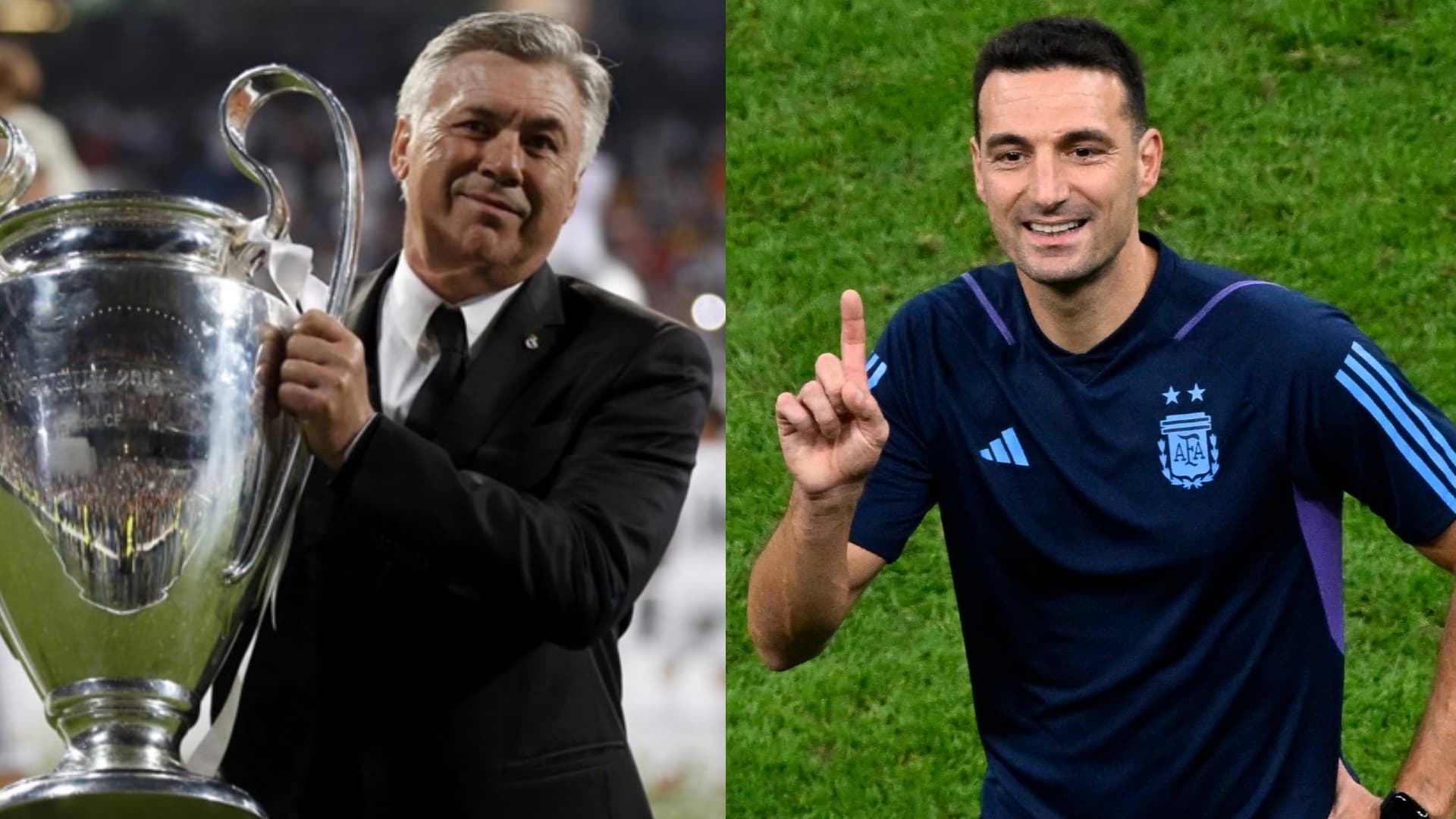 Carlo Ancelotti and Lionel Scaloni. PHOTO: TUDN