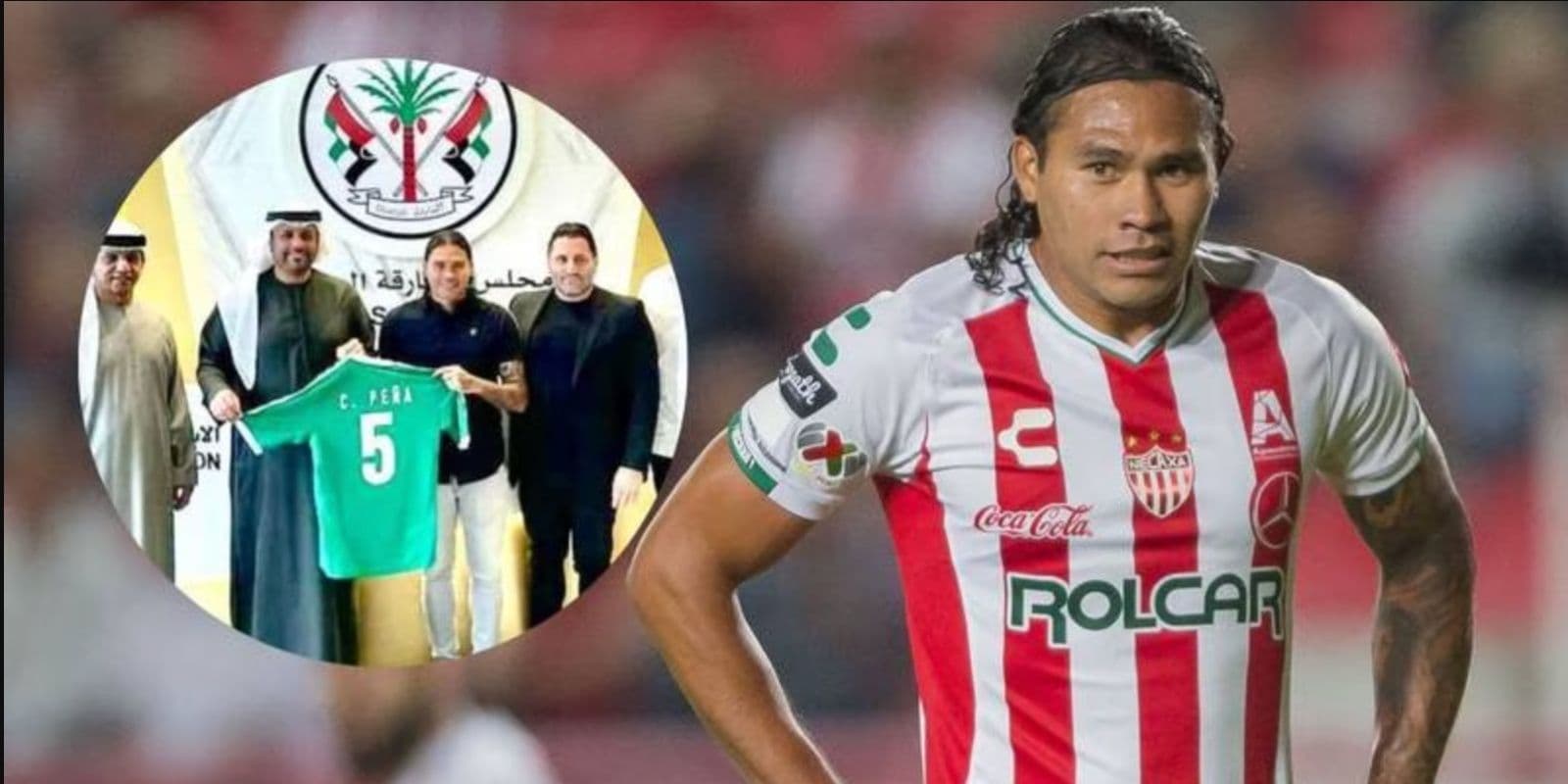 Carlos Peña arrived in Dubai and has already received his first warning from United Arab Emirates soccer officials