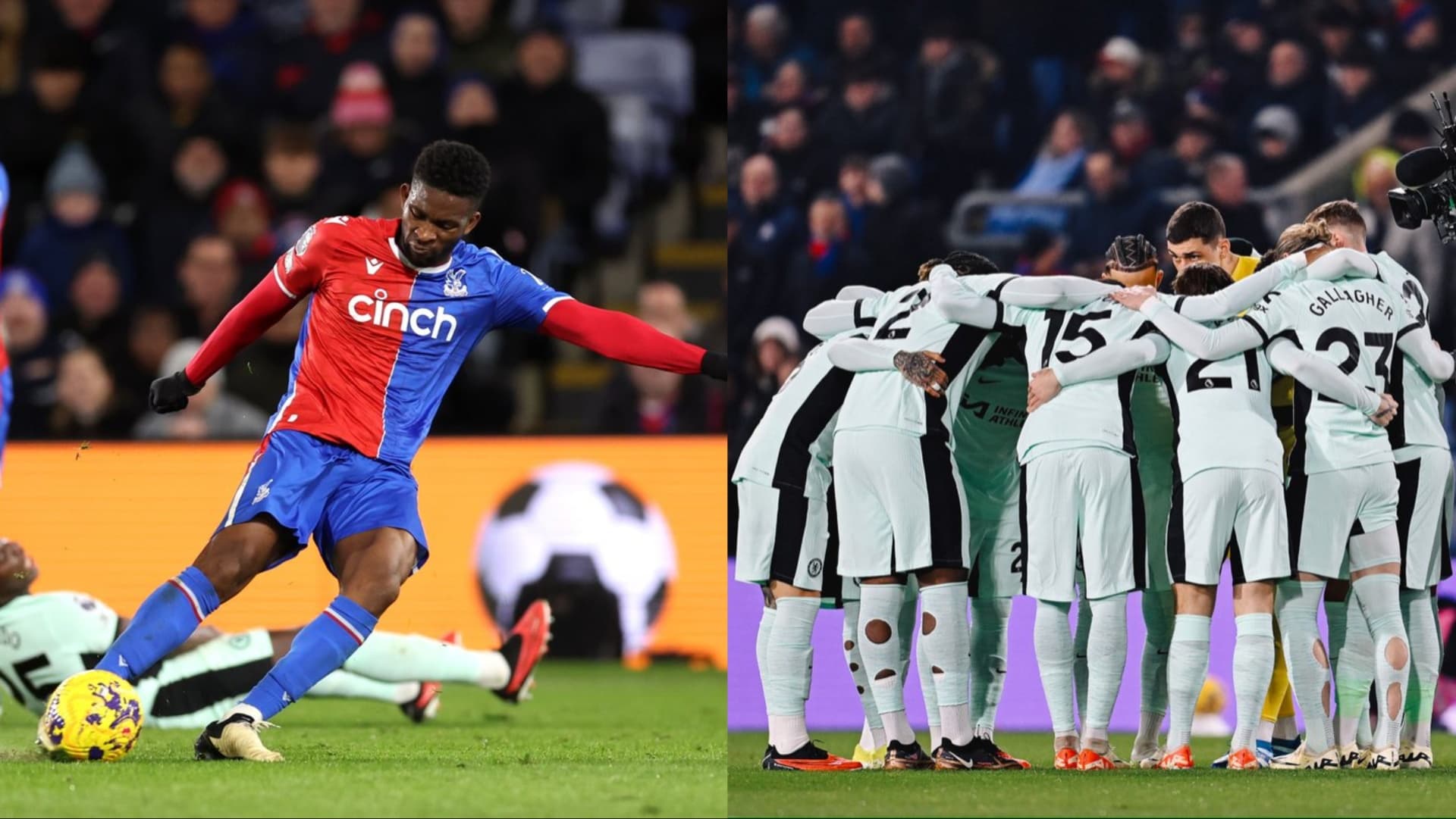Chelsea currently losing to Crystal Palace due to an amazing strike by Lerma.