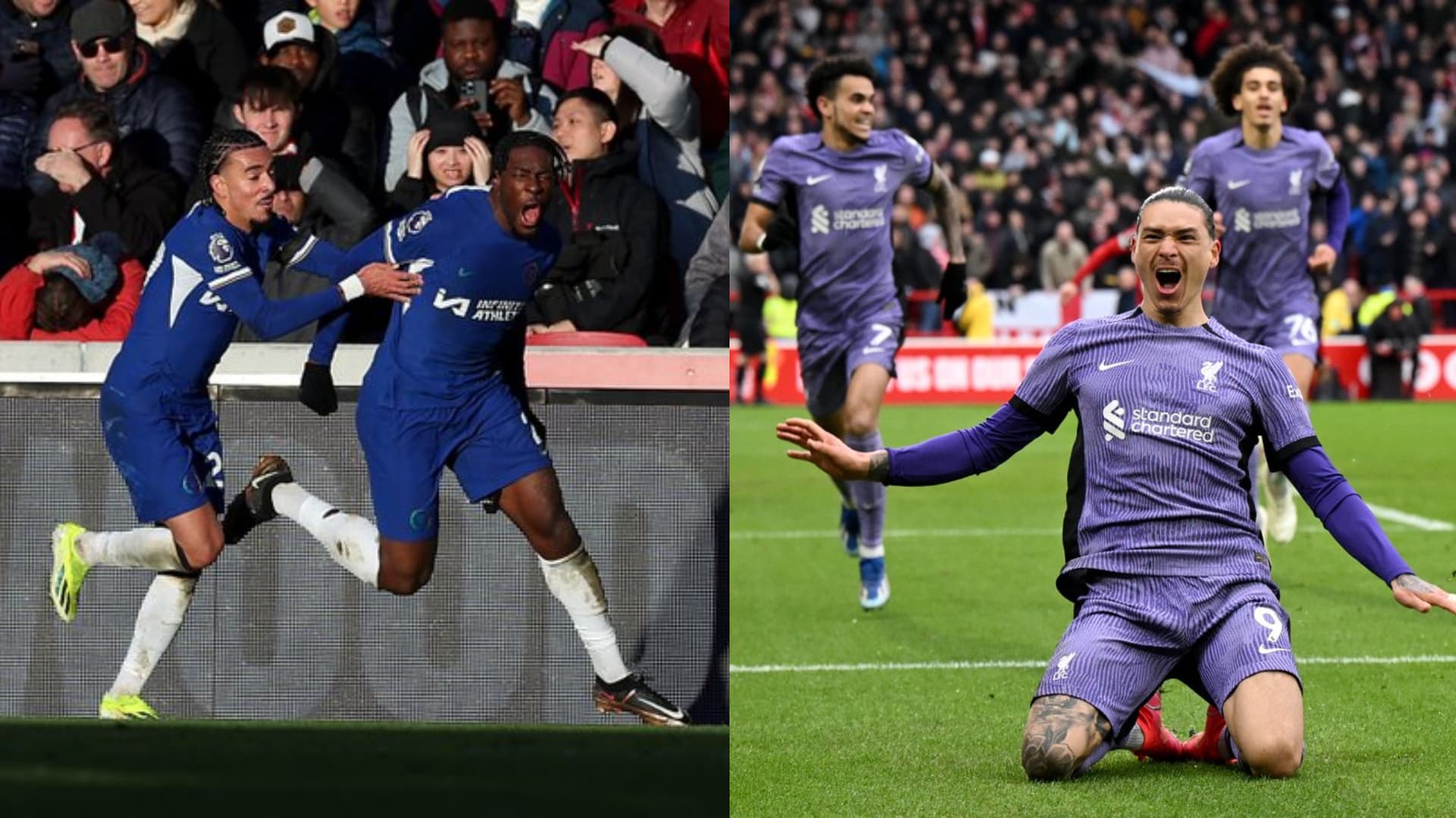 Chelsea drew 2-2 to Brentford while Liverpool wins 1-0 against Nottingham Forest.