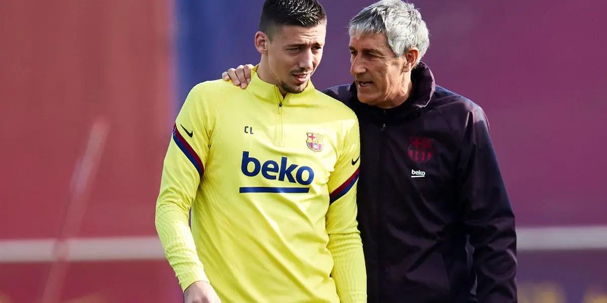 Clement Lenglet with Quique Setien. (Source: TyC Sports)