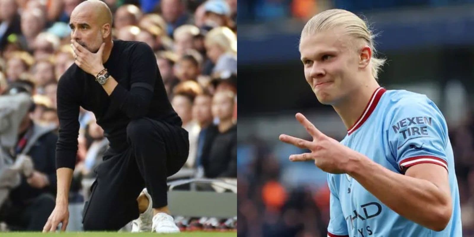 Coach Pep Guardiola is happy with Erling Haaland