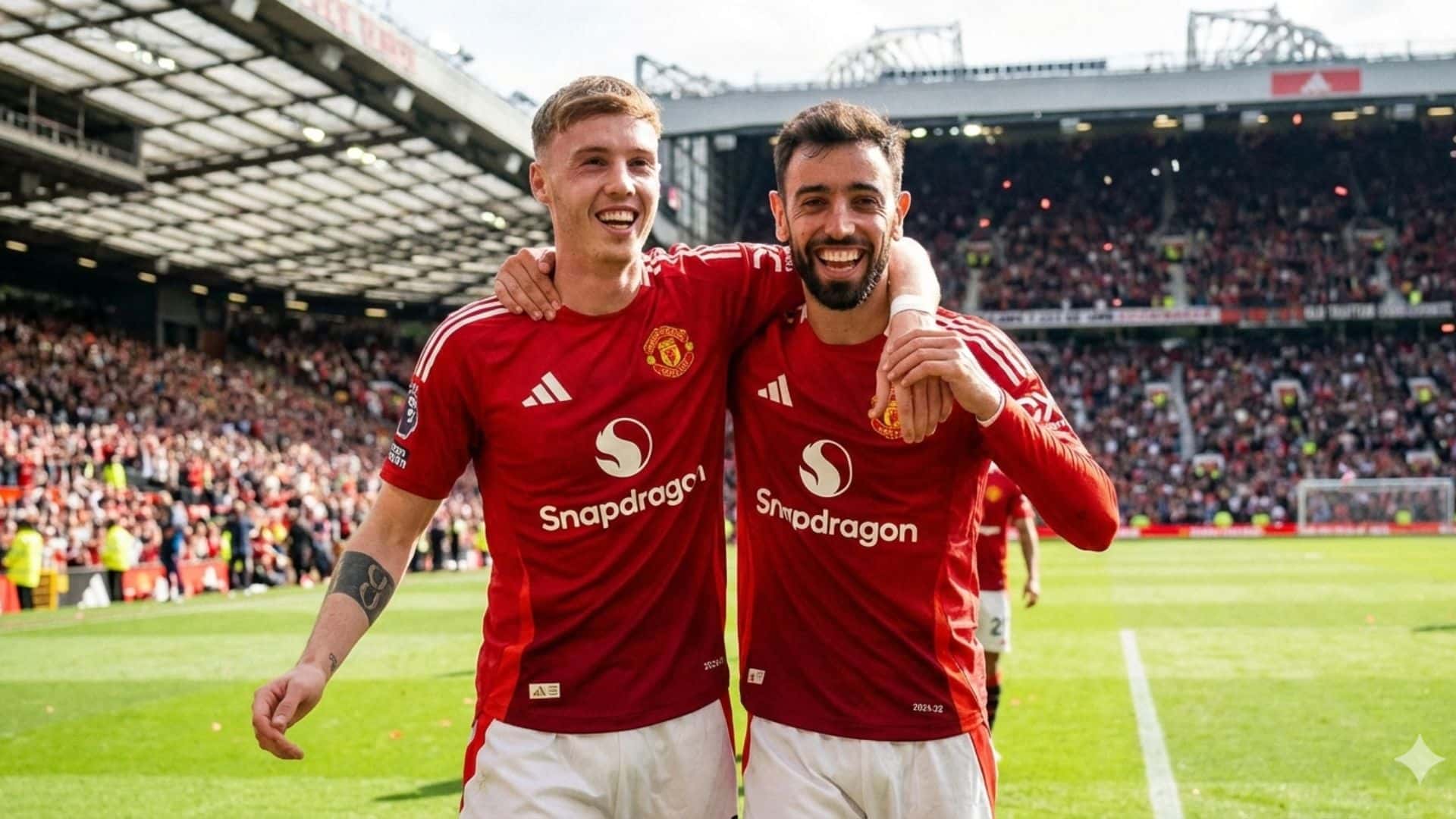 Cole Palmer, the perfect option by Manchester United in case of Bruno Fernandes leaves the team - Picture created by AI