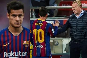 Coutinho injured his knee and that is good news for FC Barcelona, Lionel Messi and Koeman for a curious and millionaire reason.