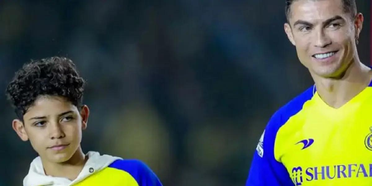 Cristiano Jr. was spotted wearing a shirt that was not his father's and caused a stir