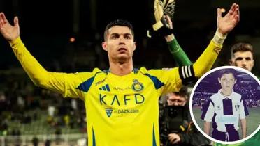 Cristiano Ronaldo and a picture of him as a child