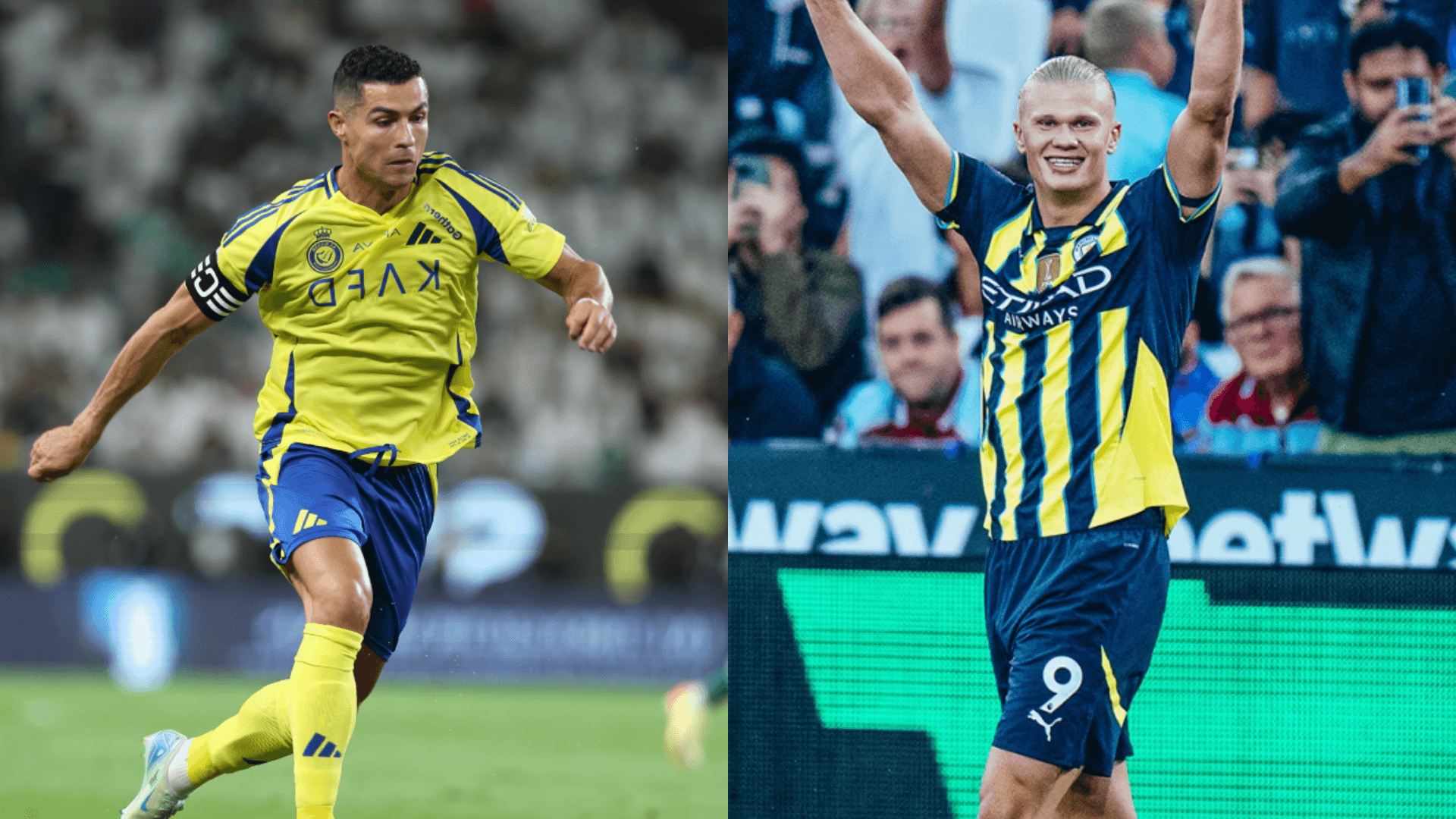 Cristiano Ronaldo and Erling Haaland | Photos: @Cristiano and @ManCity