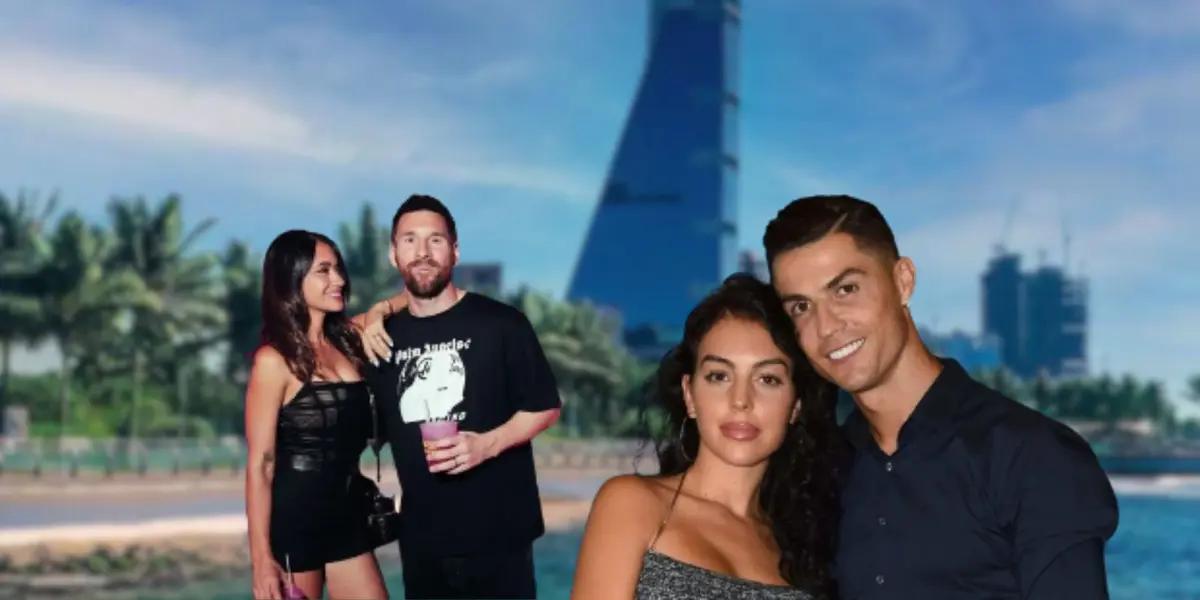 Cristiano Ronaldo and Georgina Rodriguez at the gala of an advertising event for the CR7 brand