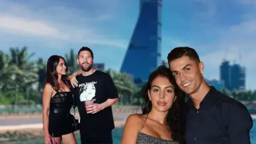 Cristiano Ronaldo and Georgina Rodriguez at the gala of an advertising event for the CR7 brand