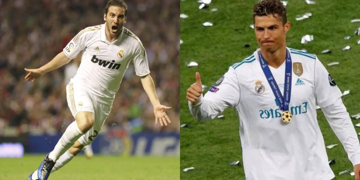 Cristiano Ronaldo and Gonzalo Higuain | Photos: @realmadrid