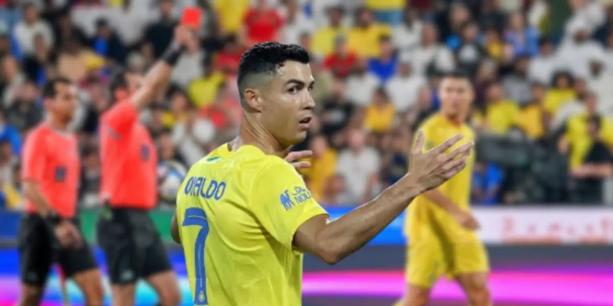 Cristiano Ronaldo being sent off in the match vs Al-Hilal in the Saudi Arabian Super Cup