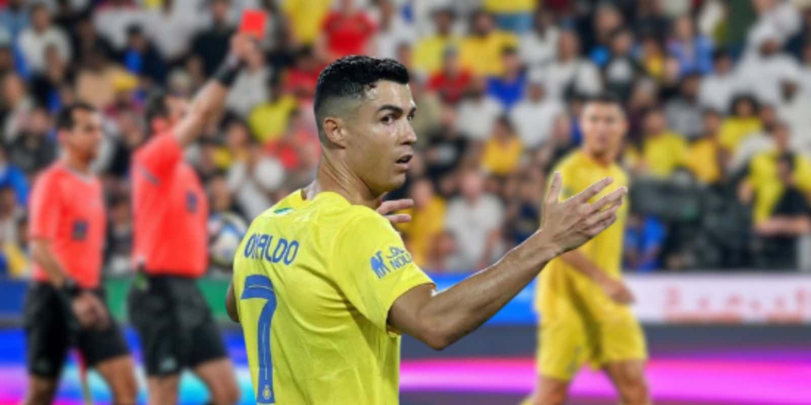 Cristiano Ronaldo being sent off in the match vs Al-Hilal in the Saudi Arabian Super Cup