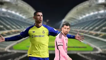 Cristiano Ronaldo celebrates a goal in an Al-Nassr uniform