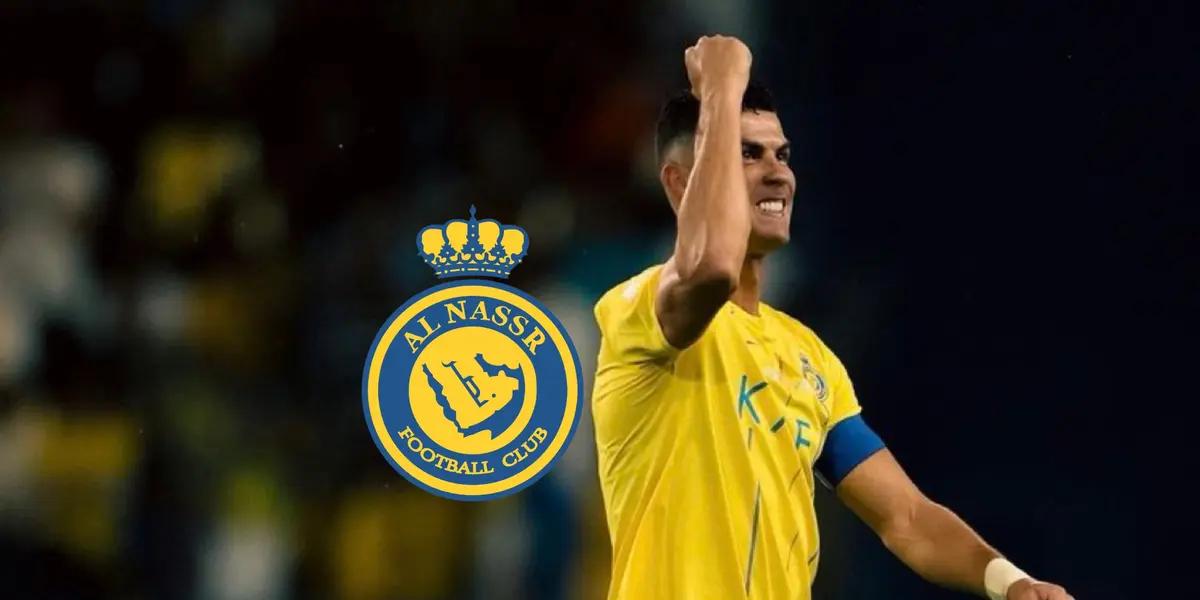 Cristiano Ronaldo celebrates Al Nassr's win last night in Saudi Arabia.