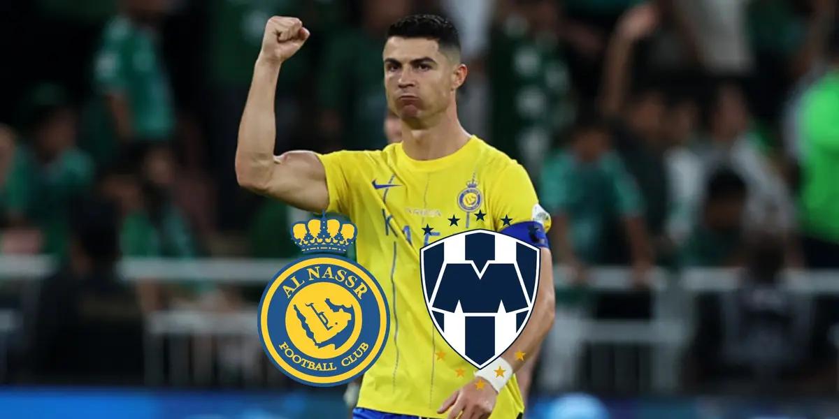 Cristiano Ronaldo celebrates an Al Nassr win with his fist up.