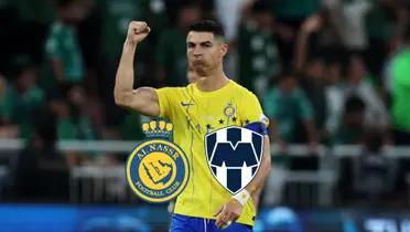 Cristiano Ronaldo celebrates an Al Nassr win with his fist up.