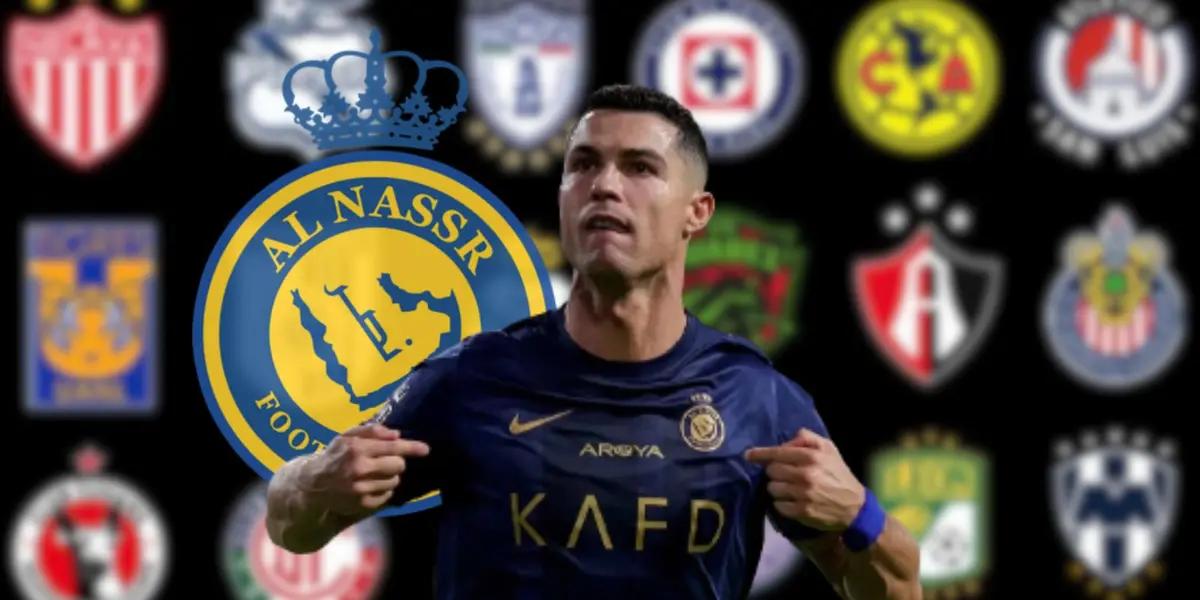 Cristiano Ronaldo celebrating a goal with the Al-Nassr shirt in Saudi Arabia