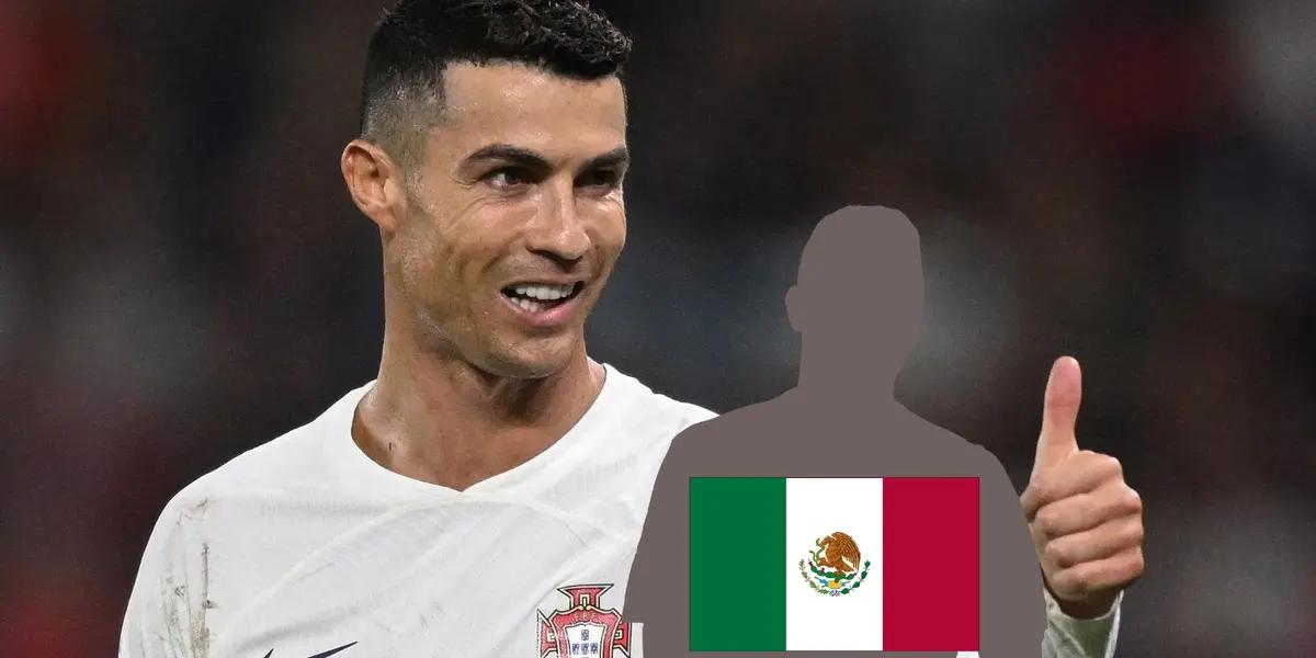 Cristiano Ronaldo happy with the thumbs up while wearing the away Portugal jersey.