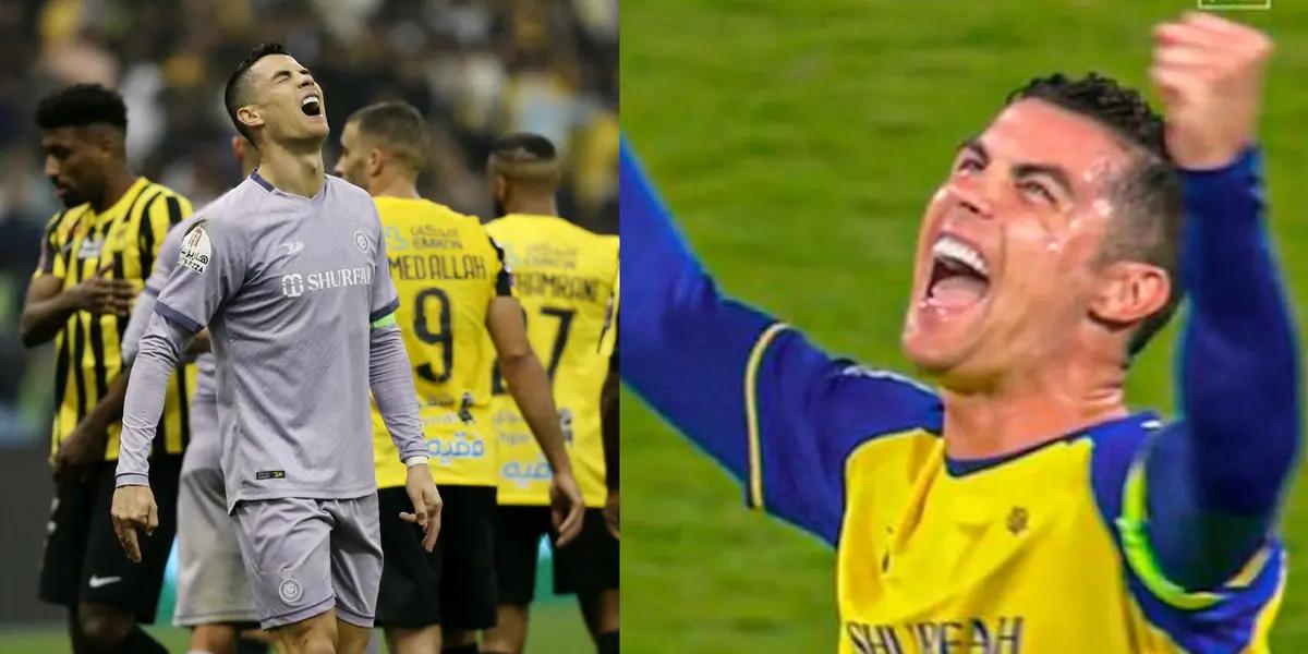 Cristiano Ronaldo is not happy about his team performance.