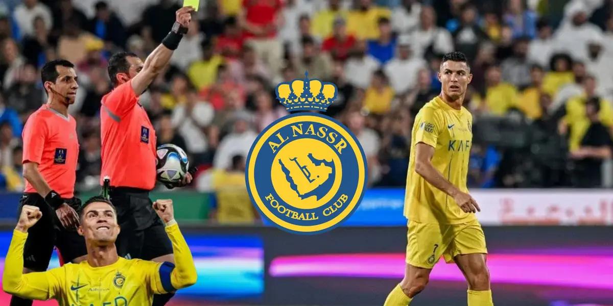 Cristiano Ronaldo received a yellow card first in the Al Nassr vs Al Hilal match.