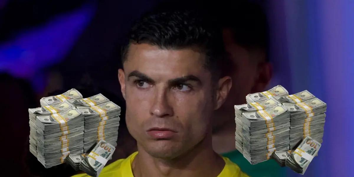 Cristiano Ronaldo serious as he walks out to the pitch to play for Al Nassr.