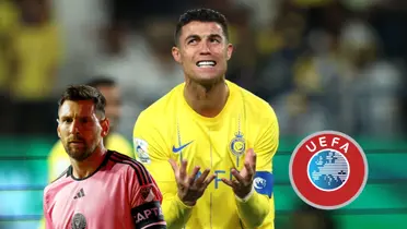 Cristiano Ronaldo shows frustration while playing for Al Nassr.