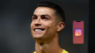 Cristiano Ronaldo smiling before playing an Al Nassr match.